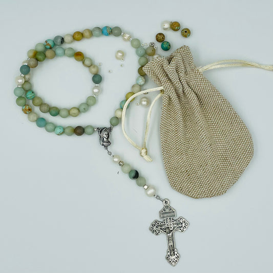 Amazonite Handcrafted Rosary