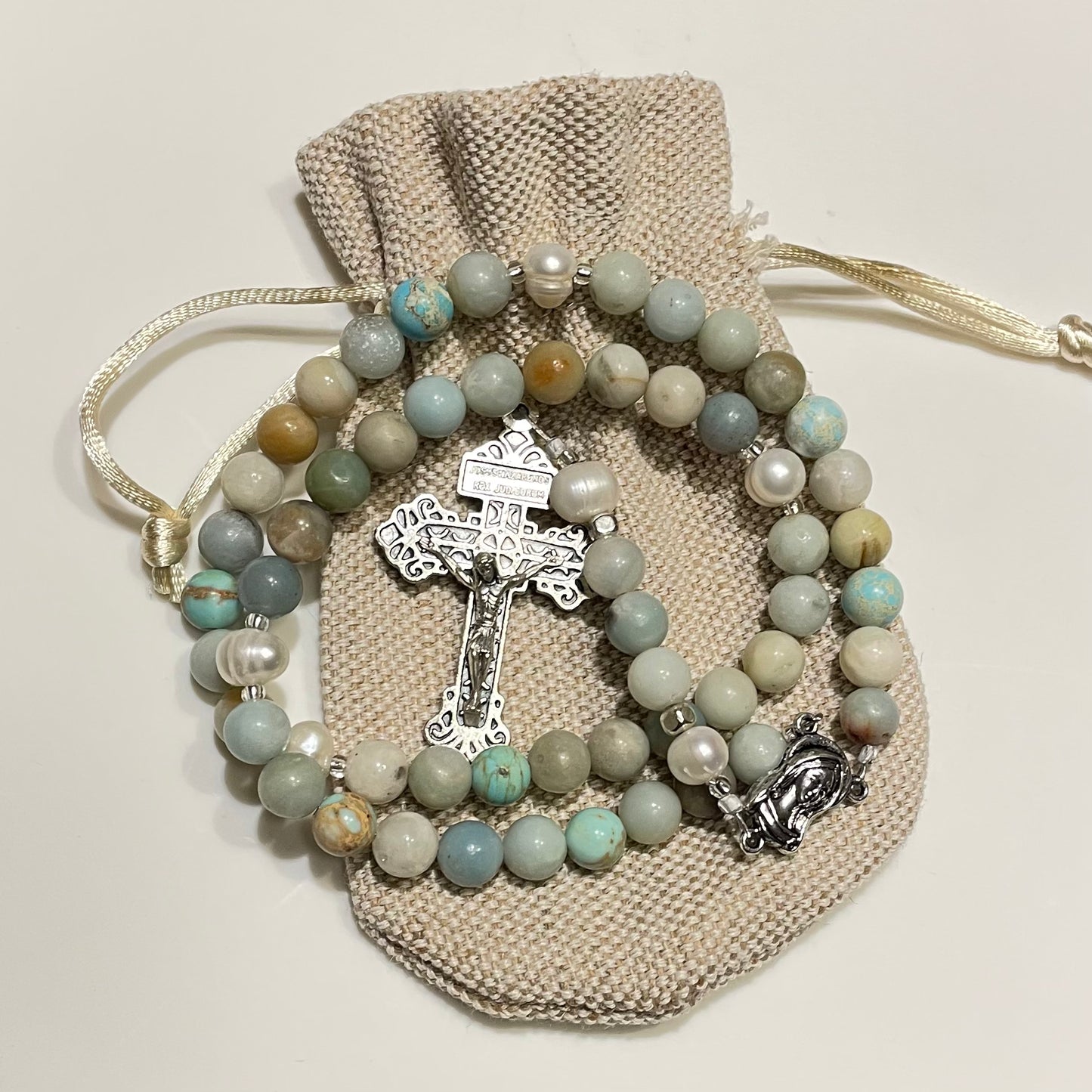 Amazonite Handcrafted Rosary
